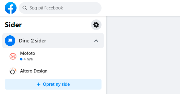 Oversigt over Facebook sider på web